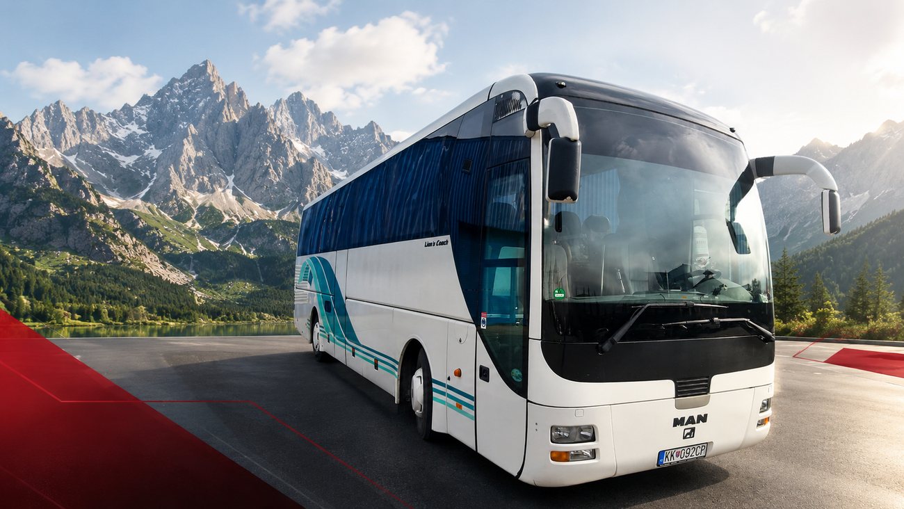 Autobus MAN Lion's Coach v horskej krajine